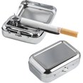 thumbnail image 1 of Cenicero de bolsillo antiolor, paquete de 2 miniceniceros portátiles Cenicero de bolsillo de acero inoxidable Ceniceros para cigarrillos con tapa Ceniceros de viaje antiolor para exteriores, 1 of 5