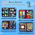 thumbnail image 3 of Busy Board Montessori Toy for 1 2 3 4 Years Old,Educational Activity Sensory Board Preschool Learning Fine Motor Skills Toys,Toddler Travel Toy for Plane Car,Gift for Boys Girls (Blue/P4), 3 of 6