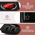 thumbnail image 3 of CUSIMAX 1800W Double Electric Burner, Induction Cooktop, Control Infrared,Ceramic Glass Plate, Portable,Stainless Steel, Black, 3 of 7