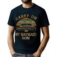 thumbnail image 1 of Camiseta gráfica vintage "Carry On My Wayward Son", corte regular, para toda la familia, con diseño de coche retro, 100 % algodón, lavable a máquina. Ideal para uso casual y al aire libre., 1 of 7