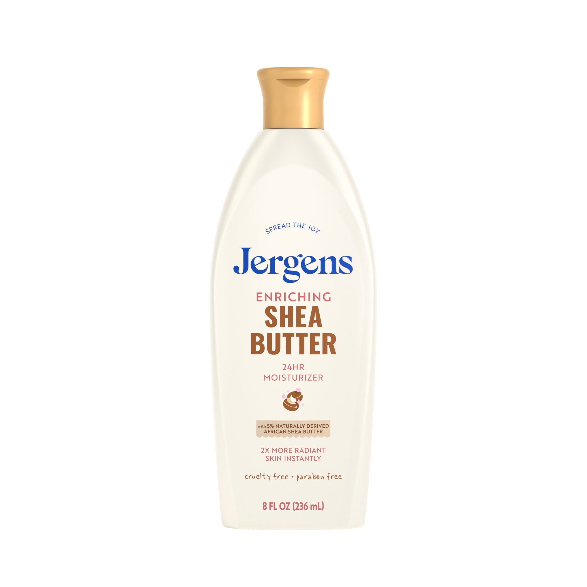 Jergens Shea Butter Hand and Body Lotion, Dry Skin Moisturizer, Dermatologist Tested, 8 fl oz