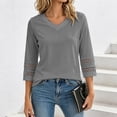 thumbnail image 6 of COMVALUE 3/4 Length Sleeve Womens Tops Dressy Casual Blouses for Women 2026 Trendy V Neck T Shirts Summer Clothes Grey for Size XXL, 6 of 8
