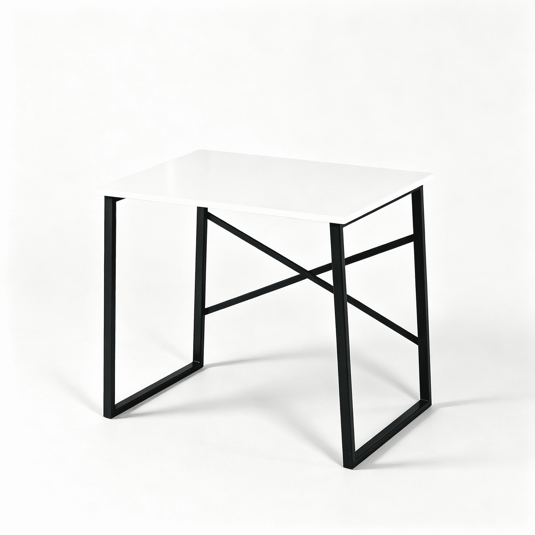 Small Writing and Computer Desk with Wooden Top and Metal Frame, 35 in, for Teens Bedroom and Home Office
