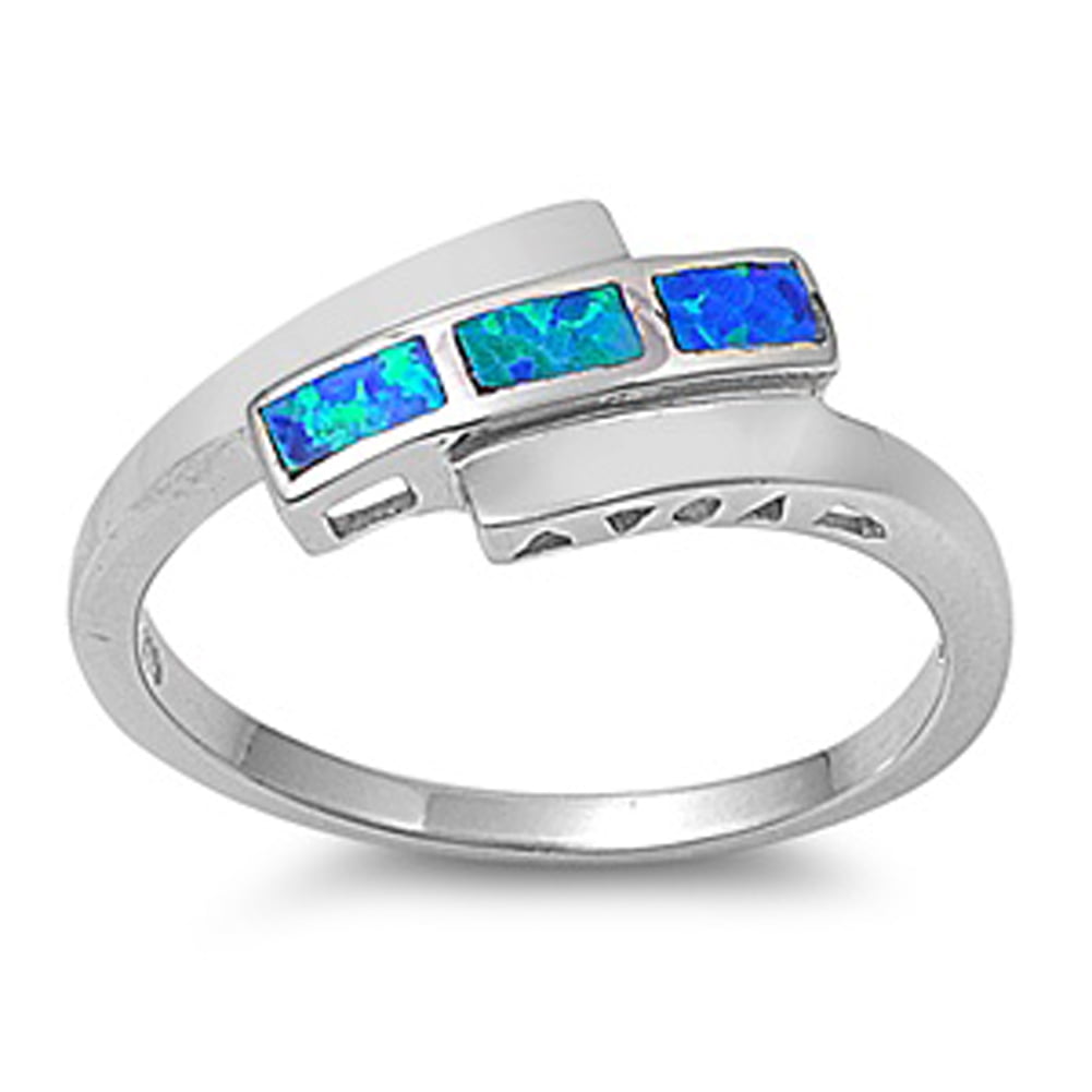 Unique Double Opal with Cubic Zirconia .925 Sterling Silver Ring Sizes 5-10