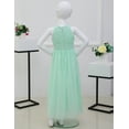 thumbnail image 5 of Haitryli Kids Haltered Neck Flower Girls Dress Rhinestone Chiffon Maxi Evening Gown for Pageant Mint Green 14, 5 of 7