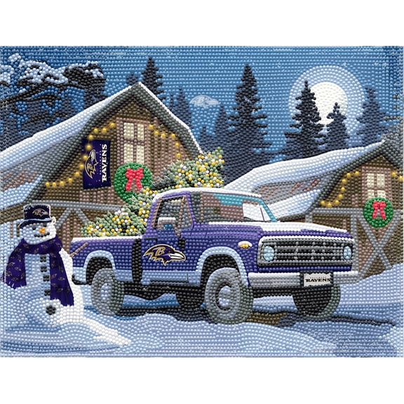 Baltimore Ravens Winter Truck Diamond Art Holiday Craft Kit