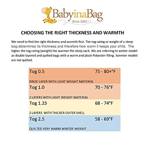 Tog weight baby sleeping bag sale