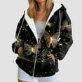 thumbnail image 2 of COMVALUE Womens Zip Up Hoodies Boho Floral Long Sleeve Sweatshirts Casual Graphic Y2K Hoodie Fall Hooded Jacket with Pockets (Yellow, 3XL), 2 of 7