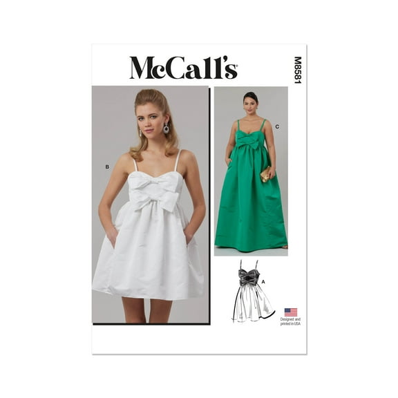 McCall's Sewing Pattern 8581 - Misses' and Women's Dress in Two Lengths, Size: M1 (10-12-14-16-18)