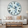 thumbnail image 2 of Designart 'Indigold Watercolor Flower III' Traditional wall clock, 2 of 2