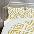thumbnail image 4 of Designart 'White and Gold Pattern' Mid-Century Modern Duvet Cover Set, 4 of 4