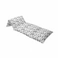 thumbnail image 4 of Black and White Floor Pillow Lounger Cover, Ornate Umbrella with Minimalist Stripes and Floral Features Art, Nap Mat Printed Fabric Case for 5 Pillows, 88" x 27", Black White, by Ambesonne, 4 of 5