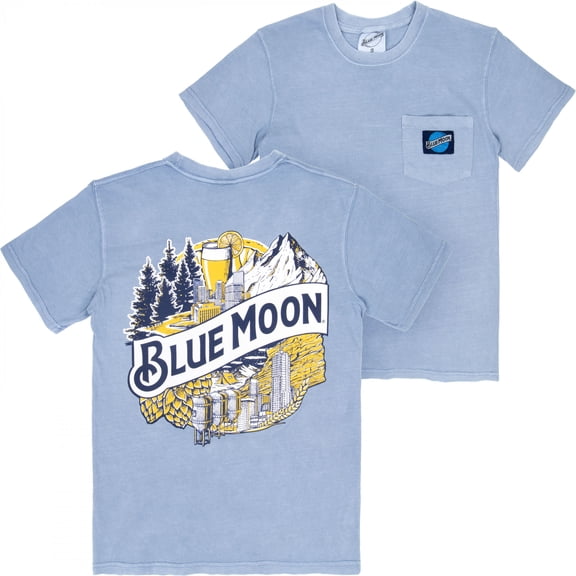 Blue Moon Wheat Premium Super Soft Heavyweight Front Pocket Back-Print T-Shirt-2XLarge