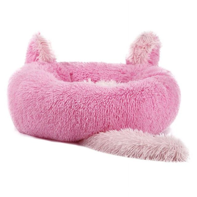 Pet Dog Bed Warm Fleece Round Dog Kennel House Long Plush Winter Pets Dog Beds For Medium Large Dogs Cats Soft Sofa Cushion Mats ShopWise Round