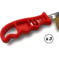 thumbnail image 3 of Cepillo De Mano De Metal Convexo, 1 Fila De Acero Latonado, Cepillado Y Limpieza De Superficies Metálicas, Uso Ocasional O Intensivo 23,3 * 5,3 Cm (Latón) 3 Piezas, 3 of 4