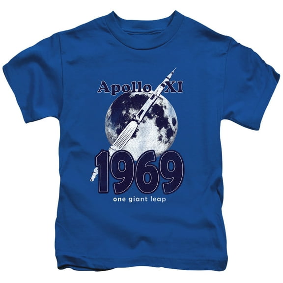 Nasa One Giant Leap Youth 18/1 T-Shirt Royal Blue