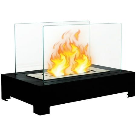 Gymax Tabletop Ventless Bio Ethanol Fireplace Stainless Steel