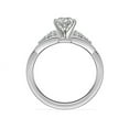 thumbnail image 2 of 0.65 T.C.W Brilliant Pear Cut Natural Diamond Latest Design Solitiare with Accents Engagement Ring for Women Solid 18K White Gold Size 3, 2 of 6