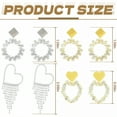 thumbnail image 7 of DESIGNICE 4 Pairs Statement Earrings for Women,Dense Rhinestone Layout Gold Earrings for Women,Statement Earrings Wife Girlfriend Party Birthday Jewelry Gift,Style2, 7 of 7