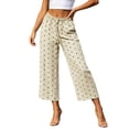 thumbnail image 5 of Vrorvz Polka Dot Capri for Womens Drawstring Elastic Waisted Capris Wide Leg Summer Casual Trouser with Pockets, 5 of 5