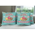 thumbnail image 6 of Ambesonne Ice Cream Throw Pillow Cover 4 Pack, Words Toppings, 18", Seafoam Pink Pale Yellow, 6 of 7