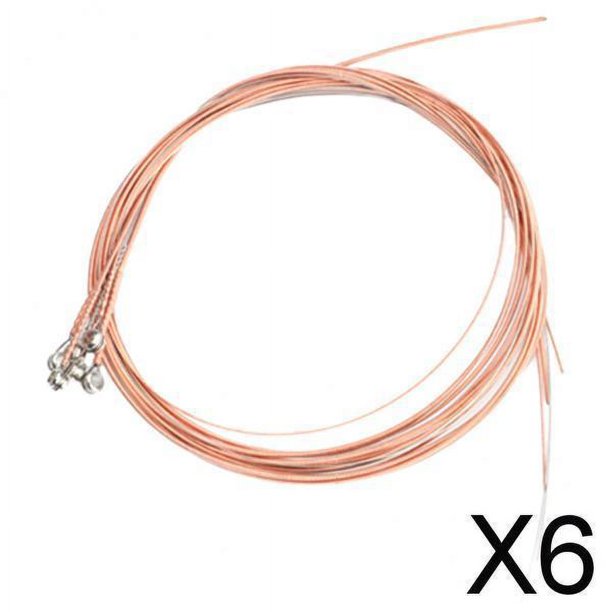 Cuerdas de Acero para Guitarra Baoblaze Repuesto Tensión Ligera Bronce Rojo Paquete de 6