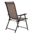 thumbnail image 5 of Set of 2 Outdoor Folding Patio Chairs in Brown with Black Metal Frame, 5 of 5