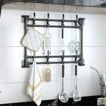 InsCrazy Floating Shelves Storage for Kitchen Bathroom Laundry Room Office, Multifunctional Hanging Rack Punch Free Self Adhesive Hook
