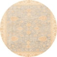 thumbnail image 1 of Ahgly Company Indoor Round Abstract Deep Peach Orange Oriental Area Rugs, 3' Round, 1 of 6