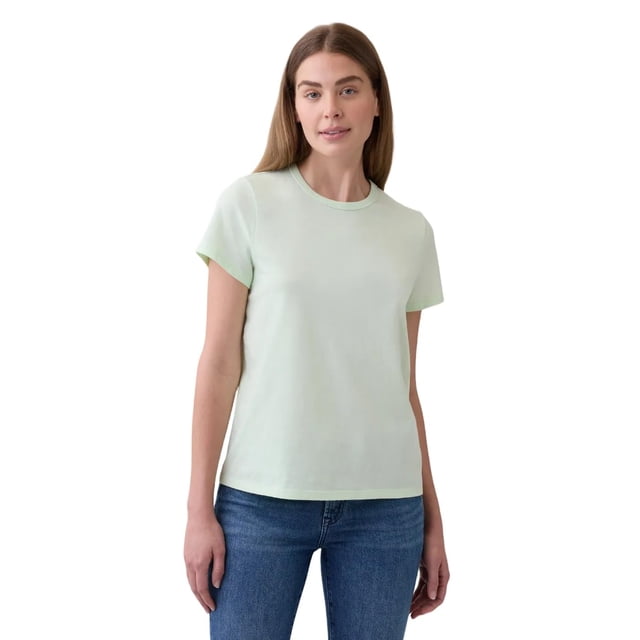 Camiseta GAP Favorite Crewneck para mujer, verde Pod, talla L