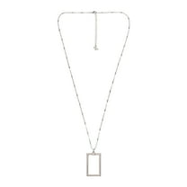 The Pioneer Woman - Women's Jewelry, Soft Silver-tone Rectangular Pendant Necklace