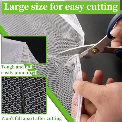 20x10Ft Mosquito Netting Garden Mesh Netting, Bug Insect Mosquito Fly Bird Net, Animals Barrier Protection Net, White 3x6 m