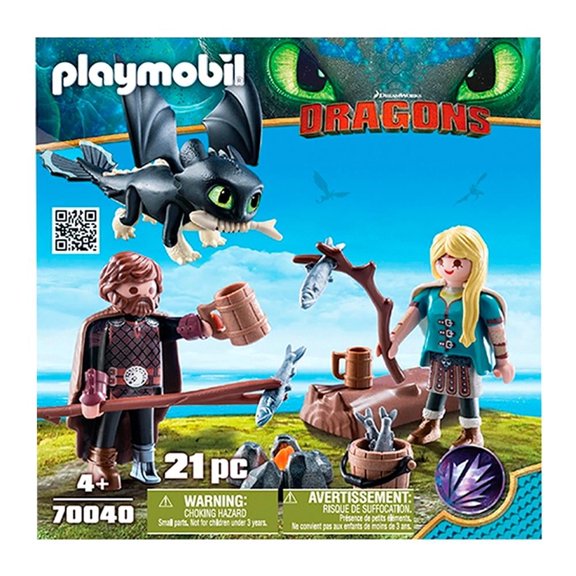 Hipo y Astrid con Bebé Dragón Playmobil 21 Piezas