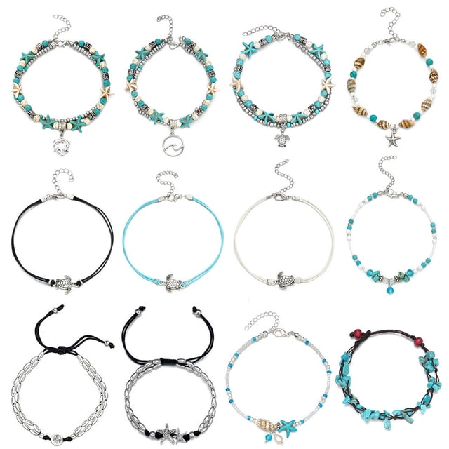 sweethay Bracelets Beach Ankles Chains Body Comfortable Exquisite Delicate Jewelry Anklets Girls for Dress Decoration Type2 NO2 sweethay AP009333-02