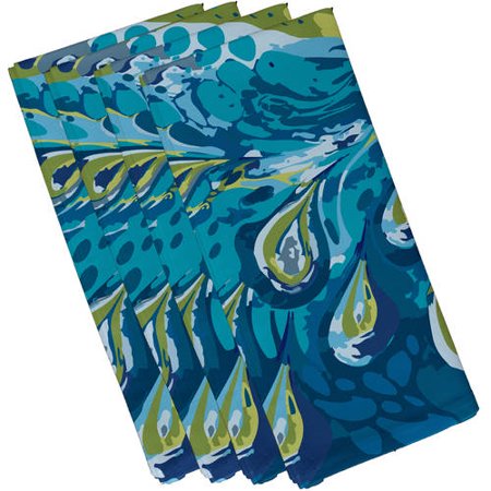 Simply Daisy 19  x 19  Boho Splash Geometric Print Napkins  Set of 4