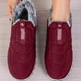 thumbnail image 2 of Rokment Womens Slip on Walking Snow Boots for Mom Seniors Cold Weather Non Slip Warm Fleece Lined Comfortable Nursing Work Winter Ankle Booties Red Size 6, 2 of 6