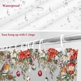 thumbnail image 6 of Shower Curtain 72"W x 72"L Christmas Snowman Poinsettia Snowflakes Gray Fabric Shower Curtains Set with Hooks Water Repellent Bathroom Curtains Machine Washable Bathroom Accessories, 6 of 7