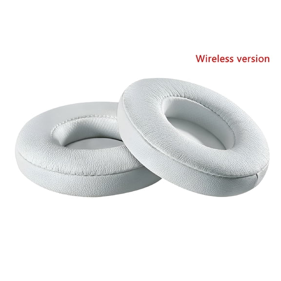 GJX 1 Pair Protein Leather Memory Foam Earpads Replacement for Solo 3 Headphone Ear Cushion Wireless Type, White