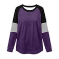 thumbnail image 6 of Yourumao Womens Crewneck Sweatshirts Color Block Lightweight Sweatshirt Striped Long Sleeve Plus Size Pullover Tops for Outdoor, 6 of 6