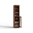 thumbnail image 4 of 100% Solid Wood 16.5" Bathroom Storage Cabinet with Clear Glass Doors and Adjustable Shelves, 4 of 5