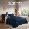 thumbnail image 4 of WVG Bamboo Sheet Set King Size, Soft Cooling Bedding Set with Embossed Stripe Design, Deep Pocket Fitted Sheet, Breathable & Smooth Bed Sheets for Hot Sleepers, 4 of 9