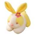 thumbnail image 6 of Hvmvliv Stuffed Plush Toys Easter Plush Stuffed Bunny Rabbit Toy with Flower Design Soft Fluffy Cute Animal for Cuddling Home Decor Spring Festival Celebration Tabletop Ornament Gift Yellow, 6 of 6