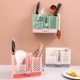thumbnail image 3 of Durable Storage Box Kitchen Tool Kitchen Utensil Cookware Organizer Chopsticks Fork Spoon Holder Wall Hanging  Chopstick Holder Cutlery Dryer Drainer Rack GREEN, 3 of 8