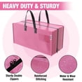 thumbnail image 2 of WORKPRO Paquete de 6 bolsas extra grandes para mudanzas con cremalleras y asas de transporte, correas para mochila, bolsa de almacenamiento resistente para ahorrar espacio en mudanzas (rosa), 2 of 5