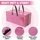 thumbnail image 2 of WORKPRO Paquete de 6 bolsas extra grandes para mudanzas con cremalleras y asas de transporte, correas para mochila, bolsa de almacenamiento resistente para ahorrar espacio en mudanzas (rosa), 2 of 5