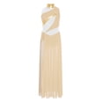 thumbnail image 4 of inlzdz Kids Girls Lyrical Dance Dress Halter Sleeveless Overlay Chiffon Tulle Skirt Contemporary Dancewear Yellow 6, 4 of 6