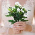 thumbnail image 4 of Artificial Impatiens Flowers for Outdoor Flowers UV Resistant Faux Flowers Impatiens Bushes Silk Artificial Flowers Bouquet for Patio Home Garden Yard Porch Table Vase Decor, 1Pc(White,15.7x13"), 4 of 8