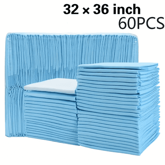 Bed Pads Disposable Adult 32"x36" 60 Count, Extra Large Chucks Incontinence Underpads, Super Absorbent & Leakproof Chux Pads, Pee Pads for Pets, Adults & Kids, Puppy Training Pads