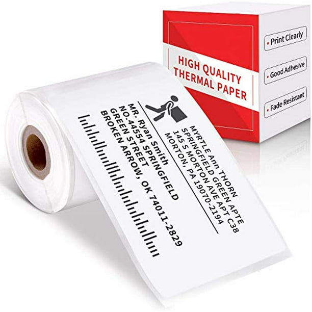 Bluetooth Label Printer Paper, Multi-Purpose Square Self-Adhesive Label for M110 Label Maker, White Self-Adhesive Thermal Paper, Black on White, ...
