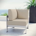 thumbnail image 2 of Modway Shore Fauteuil d'Angle de Patio Extérieur en Aluminium et Tissu, Argent/beige, 2 of 4